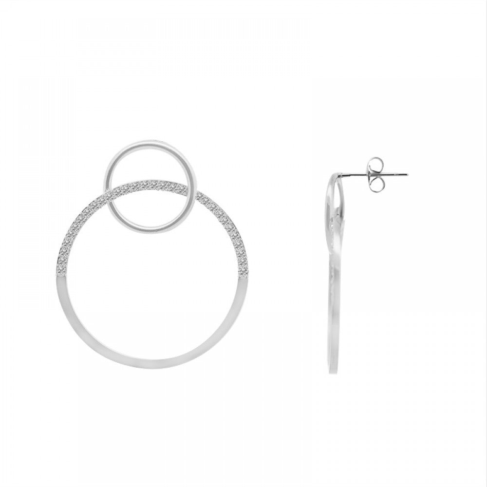 ORECCHINI PENDENTI A CERCHIO CON STRASS