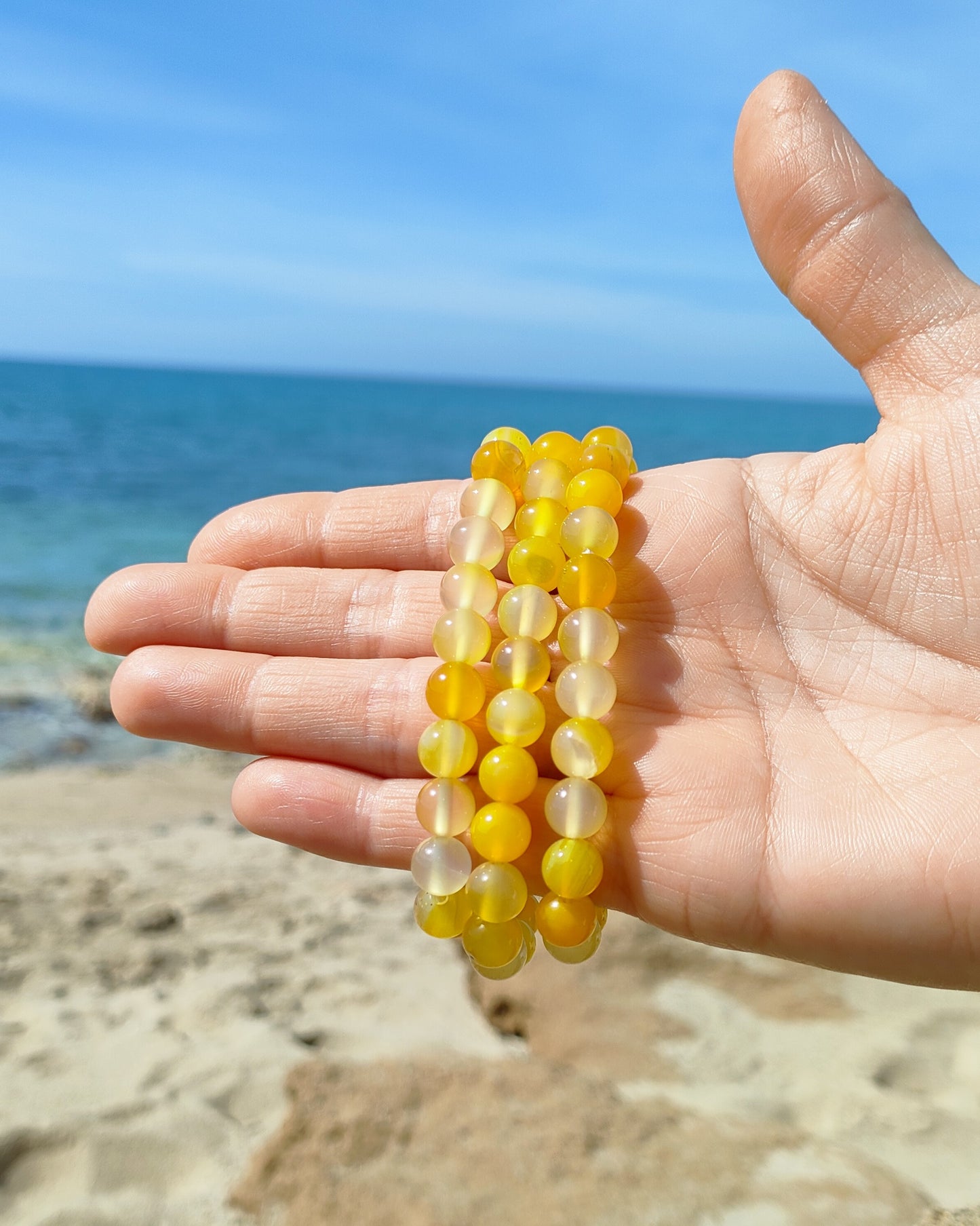 BRACCIALE CALCITE MIELE