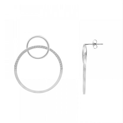 ORECCHINI PENDENTI A  CERCHIO CON STRASS