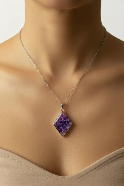 Collana rombo ametista