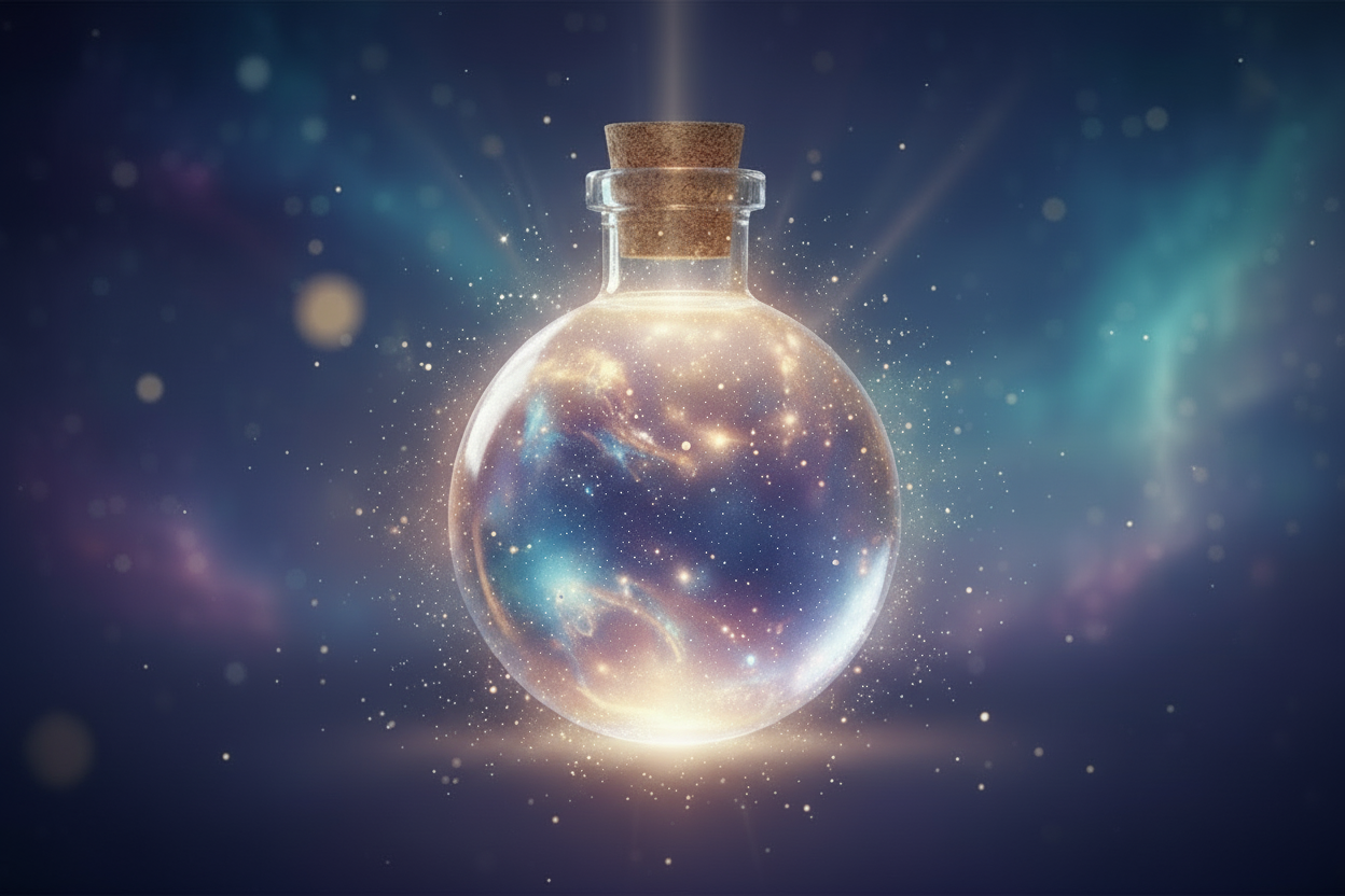 Elisir magico bottiglia piccola e bassa