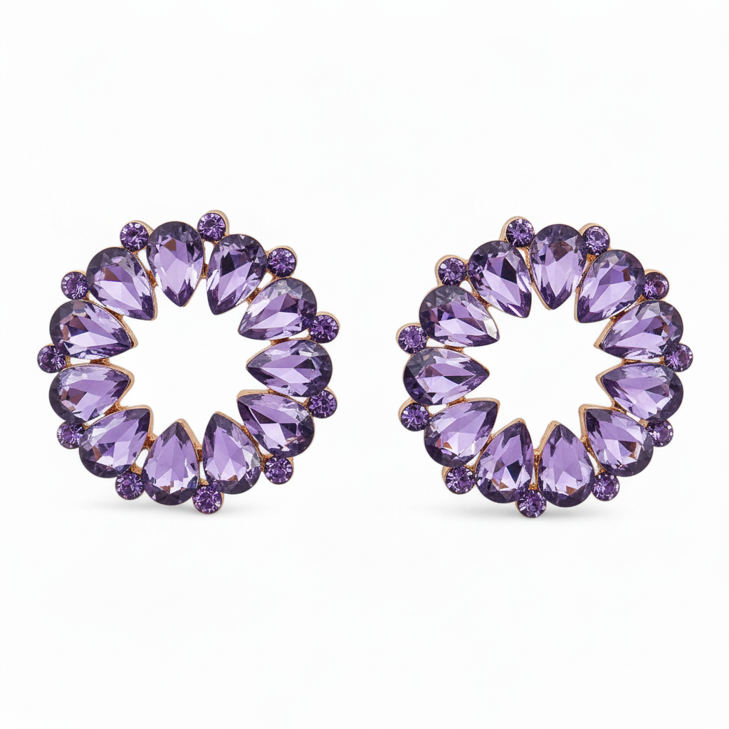 Orecchini Fiore Viola - Tono medio