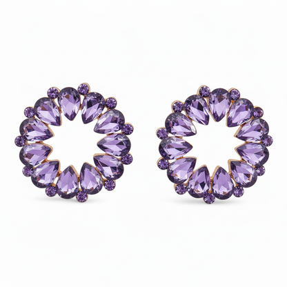 Orecchini Fiore Viola - Tono medio