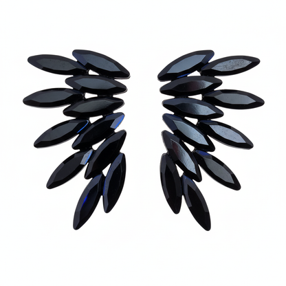 Orecchini Neri - Vetro sfaccettato luminoso