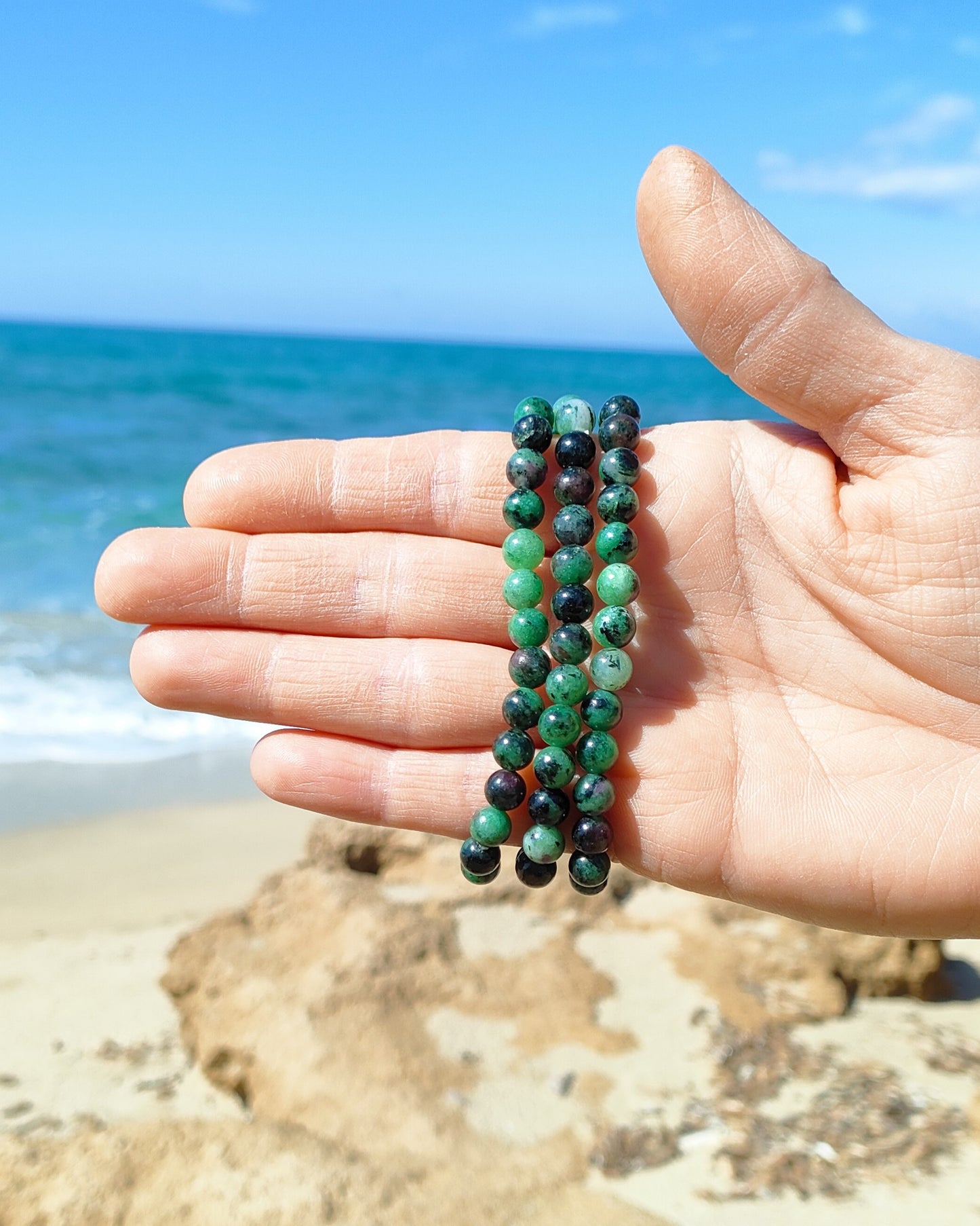 BRACCIALE ZOISITE RUBINO