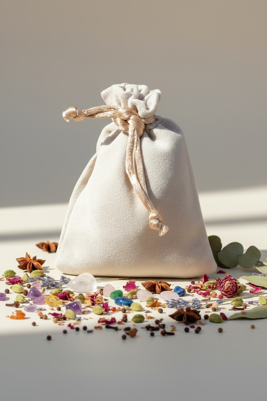 Sacchettino avorio con composizione completa