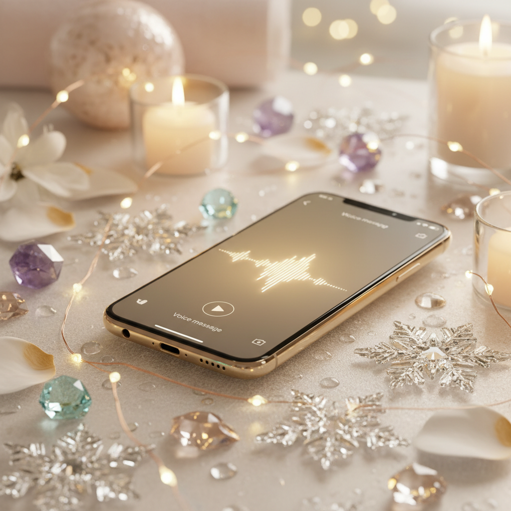 Smartphone moderno con vocale WhatsApp magico